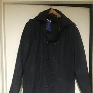 BRAND NEW DOUBLE BREASTED LIGHT WOOL PEA COAT